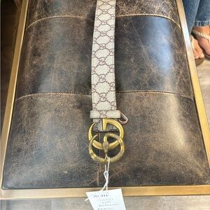 Gucci Brown and Tan Leather Belt